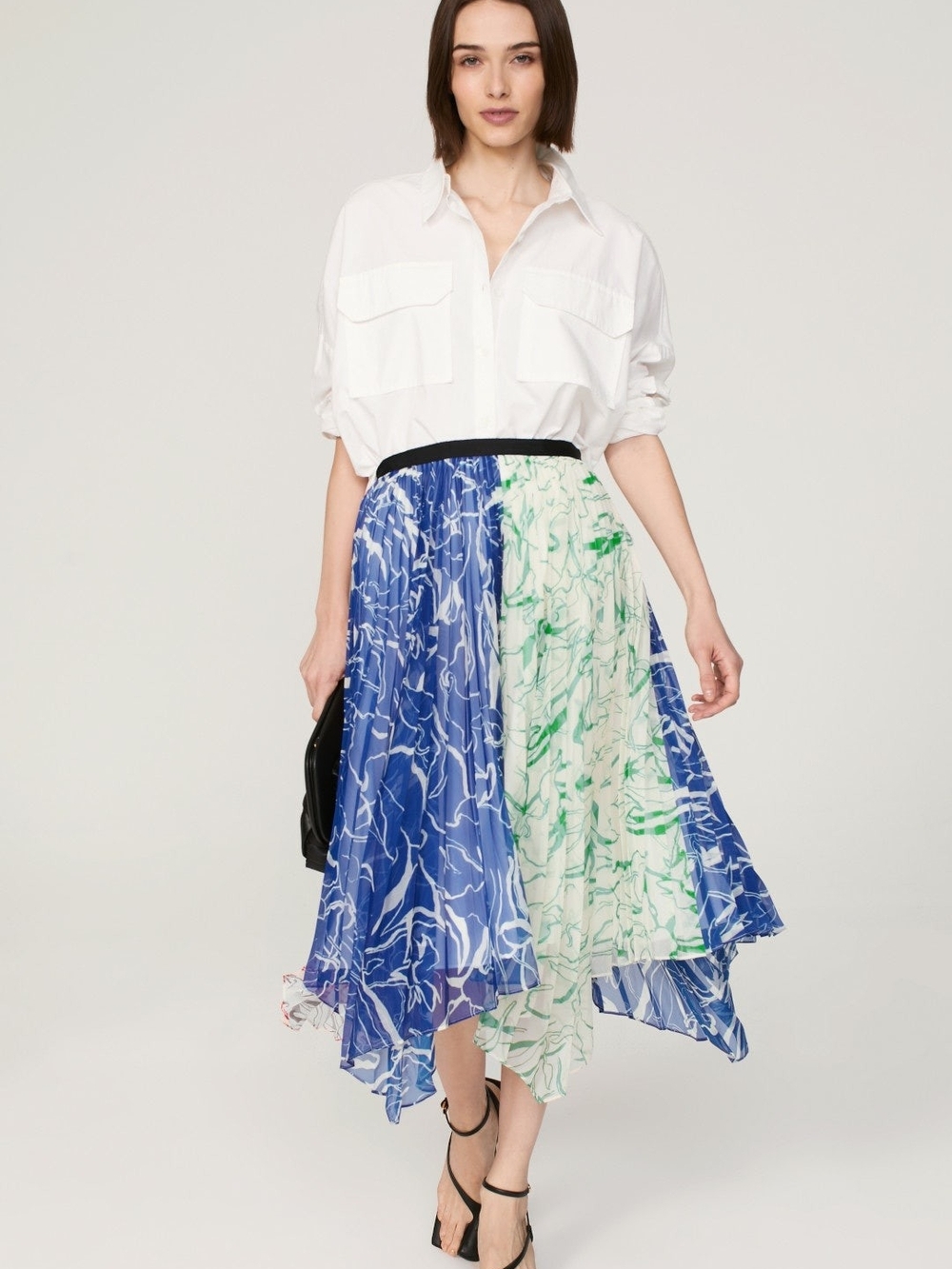 Marina Moscone MULTI Print Pleated SKIRT